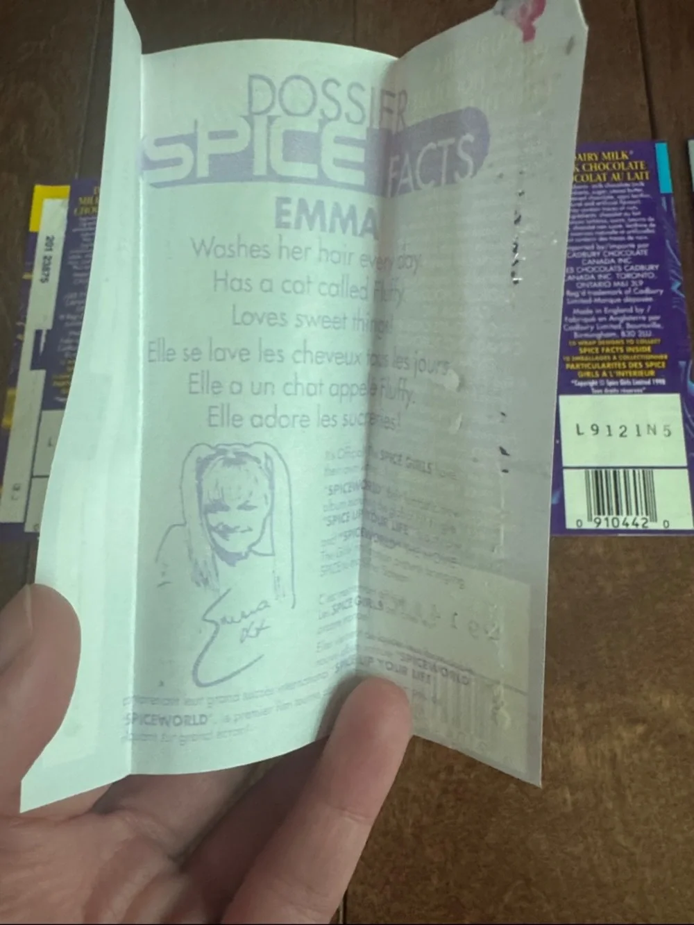 A Complete Set + 1 of 6 Cadbury Spice Girls Chocolate Wrappers - Picture 9 of 9